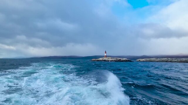The lighthouse "Les Eclaireurs". The Beagle Strait. Tierra del Fuego. Argentina. 