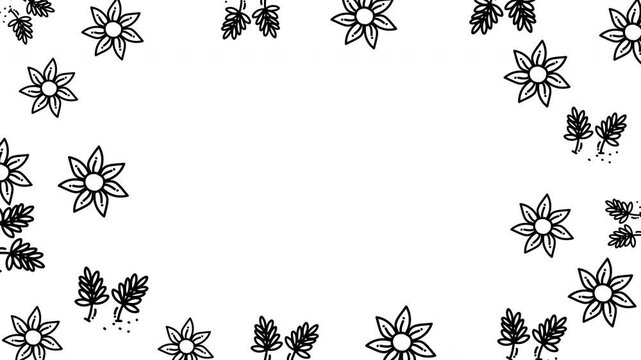 Floral pattern with scattered flowers on bright white background. Suitable for fabric, stationery, web design, and packaging