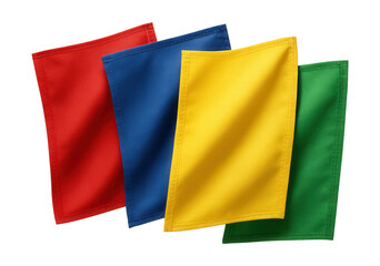Obraz premium Waterproof polyester flags in solid colors for marking sections at outdoor events.