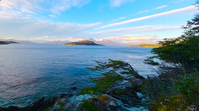 The Beagle Strait. Autumn. Tierra del Fuego. Argentina. 