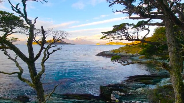 The Beagle Strait. Autumn. Tierra del Fuego. Argentina. 