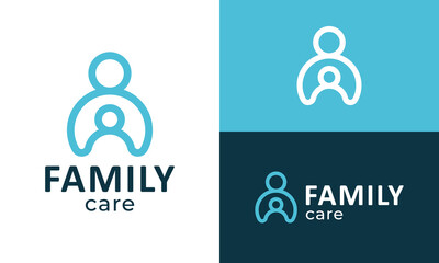 Family care logo design vector illustration. Teamwork concept with a people graphic logo design. Icon, symbols, creative