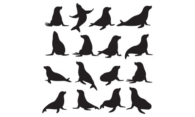 Fototapeta premium Black Seal Silhouettes Collection