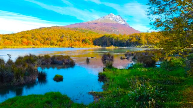 The Beagle Strait. Autumn. Tierra del Fuego. Argentina. 