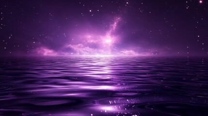 The night sea under a starry sky with the reflection of the galaxy in the water — for cover designs, meditation apps, and travel websites.