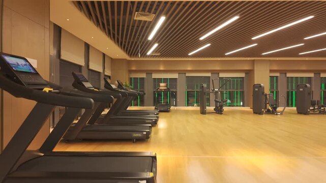 Indoor exercise equipment in the hotel gym