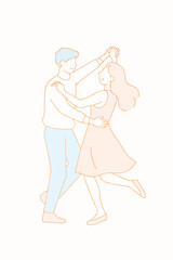 Dancing Couple – Joyful Minimal Flat Illustration