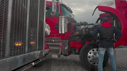Truck Maintenance Tips in a Parking Area During Cloudy Weather
