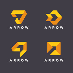 Set of arrow vector logo design template.	