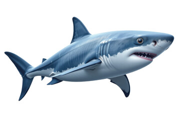 Naklejka premium Realistic inflatable shark toy with detailed features, menacing teeth, and lifelike design emphasizing marine creature replica for aquatic themes