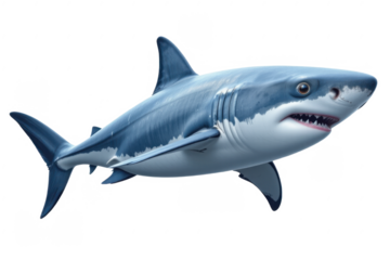 Realistic inflatable shark toy with detailed features, menacing teeth, and lifelike design emphasizing marine creature replica for aquatic themes