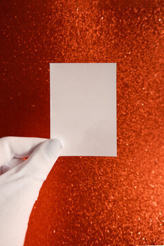Santa Claus holding white paper