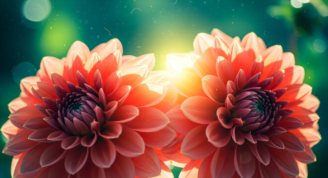 red dahlia flower - Powered by Adobe