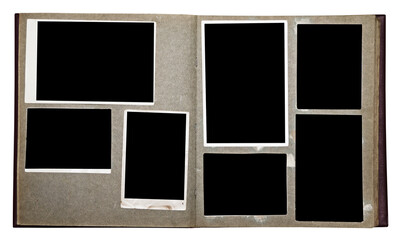 Empty Vintage Photo Album with Blank Spaces