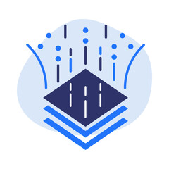 Catalyst Icon, AI-driven process acceleration, Task optimization, Intelligent systems, Automation tools, and AI optimization for workflow. Vector illustration.