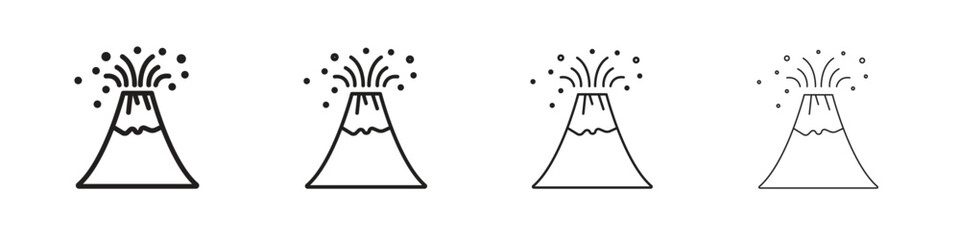 Volcano eruption icon set vector eps10. illustration, logo sign symbol pictogram template