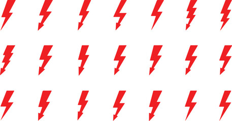 Red Lightning Bolt Illustration Symbol of Power Energy and Electrical Charge isolated on White Background