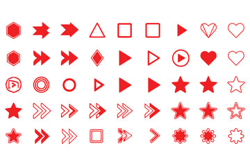 Red stars with white border on a white background perfect for festive designs and holiday greetings