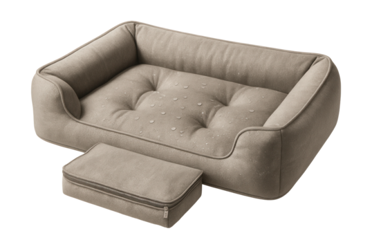 Water-resistant dog bed with a removable cover, perfect for family rooms with kids.
