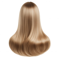Fototapeta premium Realistic straight blonde hair with subtle highlights on Transparent Background black background
