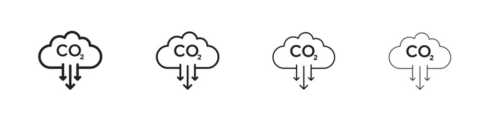 Low carbon dioxide icon set vector eps10. illustration, logo sign symbol pictogram template