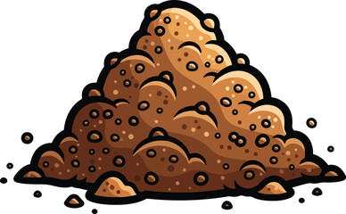 Organic soil pile earthy texture garden elements vector