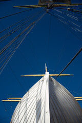Fototapeta premium Bow and rigging of small boat