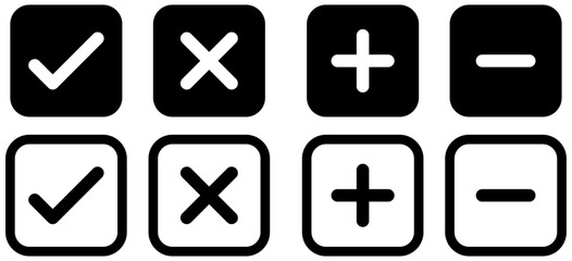 checkmark and X mark icon. cross mark icons. tick and cross symbol.