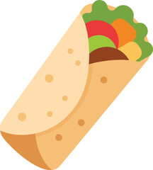 Fresh burrito loaded with healthy ingredients mexican food vector