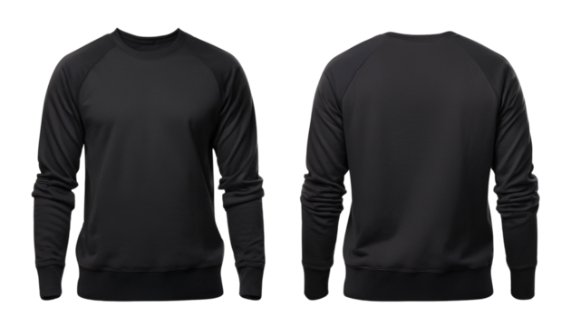 Black T-Shirts Front and Back View – Apparel Mockup on plain surface, Unisex Beige T-Shirts – Front and Back Mockup