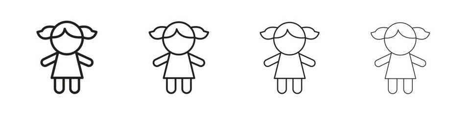 doll icon set vector eps10. illustration, logo sign symbol pictogram template