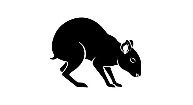 Agouti Silhouette A Detailed Illustration of a Rodent.