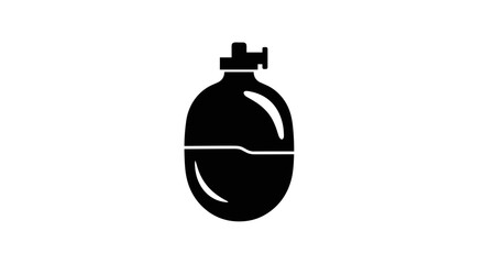 Fototapeta premium Black and White Grenade Illustration on White Background.