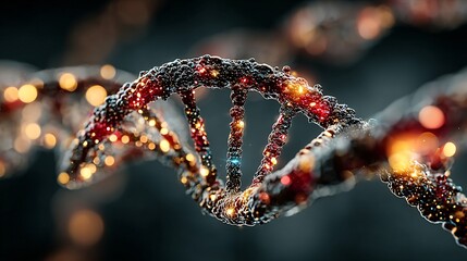 Molecular Structure of DNA with Colorful Connections and Shimmer