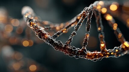 Stunning Macro View of Genetic Material with Shimmering Particles