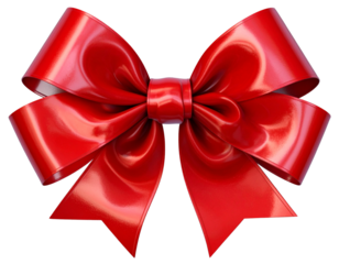 3D Render of Glossy Red Ribbon