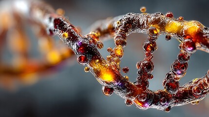 Colorful Abstract Representation of DNA Structure with Bubbles
