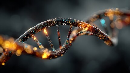 Stunning Abstract Representation of Colorful DNA Helix Structure