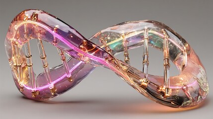Glowing 3D DNA Model in Colorful Acrylic with Unique Design