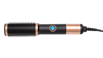 Professional heated hair straightening brush for salon quality results at home.