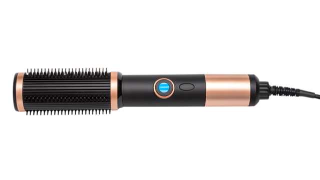 Professional heated hair straightening brush for salon quality results at home.