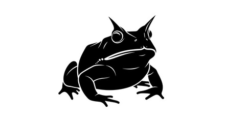 Detailed Illustration of a Horned Frog on White Background.