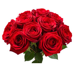 Obraz premium bouquet of red roses, png file of isolated cutout object on transparent background.