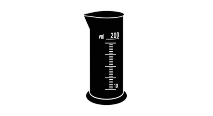 Graduated cylinder laboratory glassware silhouette icon design.