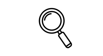 Magnifying glass icon for search and find concept.