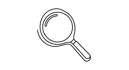 Magnifying Glass Icon Line Art Simple Design.