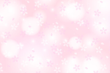 桜の花びらが舞う春の背景デザイン イラスト　ベクター　ピンク