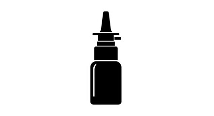 Nasal Spray Bottle Illustration for Medical Use.