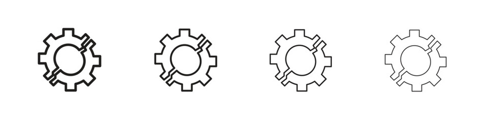 Broken gear icon set vector eps10. illustration, logo sign symbol pictogram template