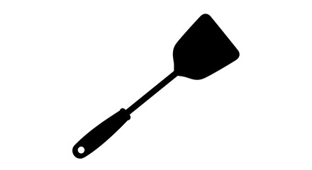 Silhouette of a kitchen spatula on a white background.